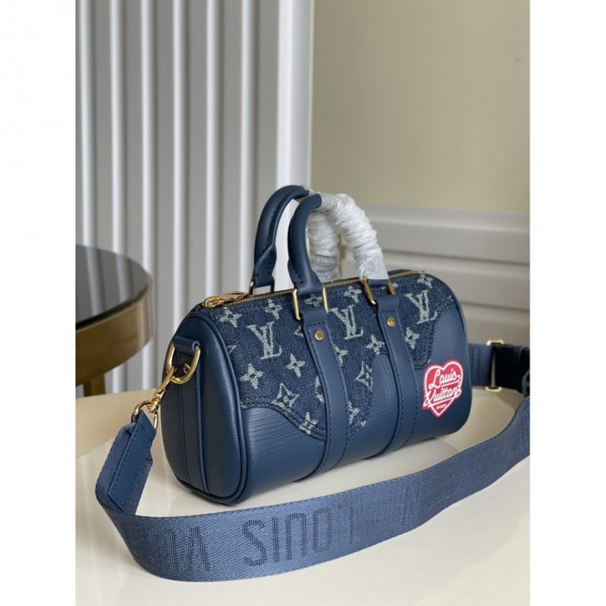 【LOUIS VUITTON】 メンズ キーポル XS 黒 デニムモノグラム