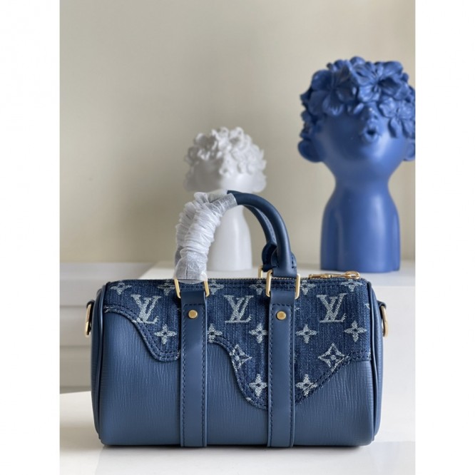 【LOUIS VUITTON】 メンズ キーポル XS 黒 デニムモノグラム