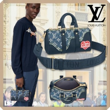 【LOUIS VUITTON】 メンズ キーポル XS 黒 デニムモノグラム