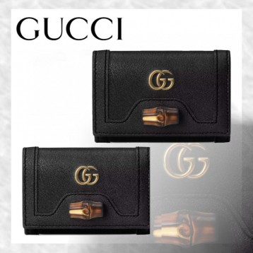 Gucci・オンライン限定 バンブー付き カードケース ウォレット財布